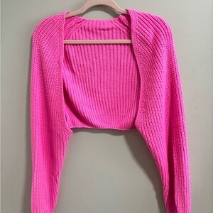Pink Women's Shawl Sweater